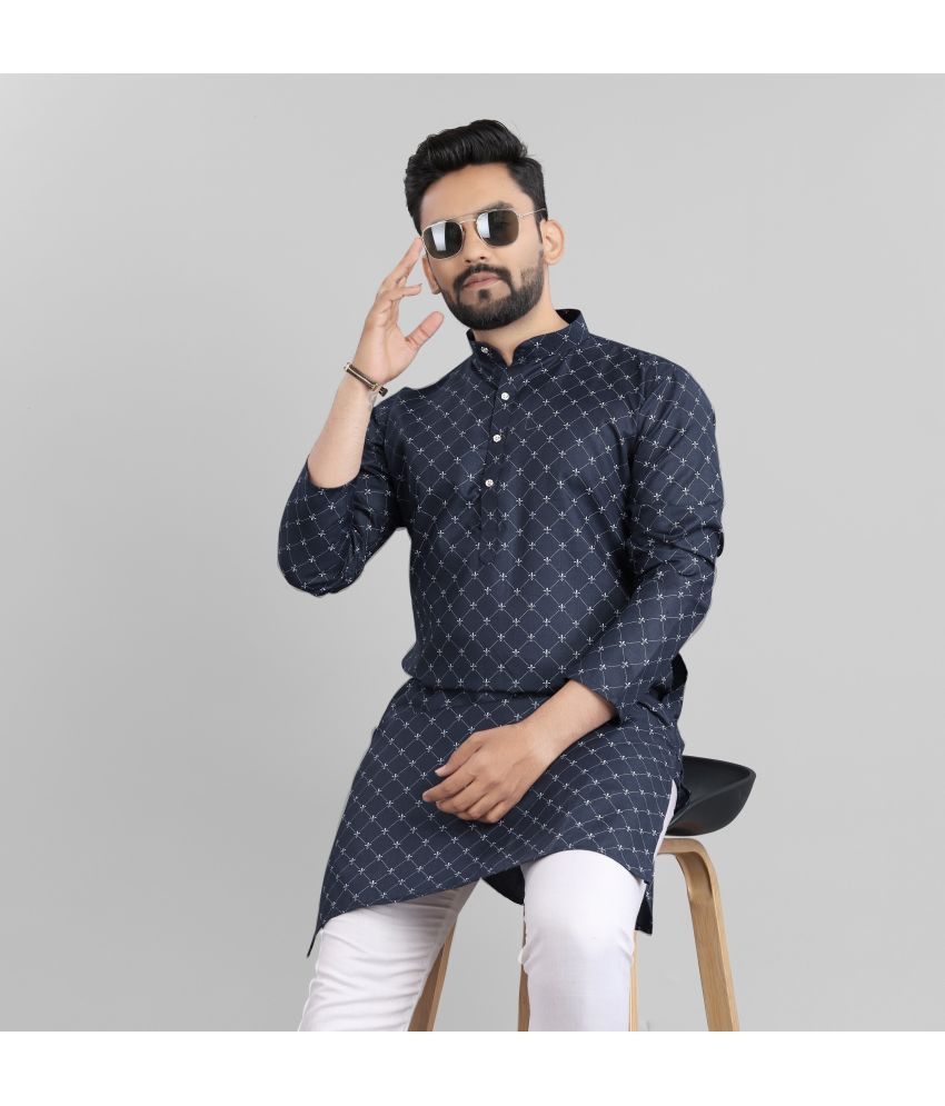     			Nofilter Blue Cotton Blend Men's Regular Kurta ( Pack of 1 )