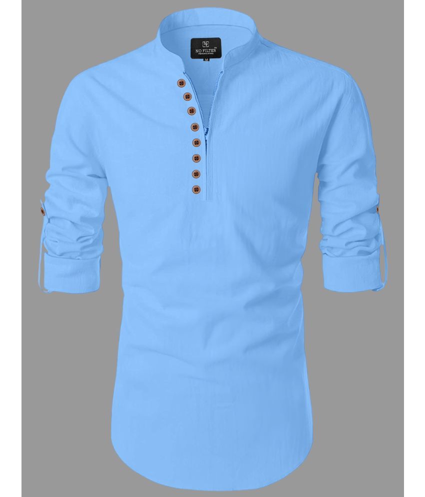     			Nofilter Light Blue Cotton Blend Men's Regular Kurta ( Pack of 1 )