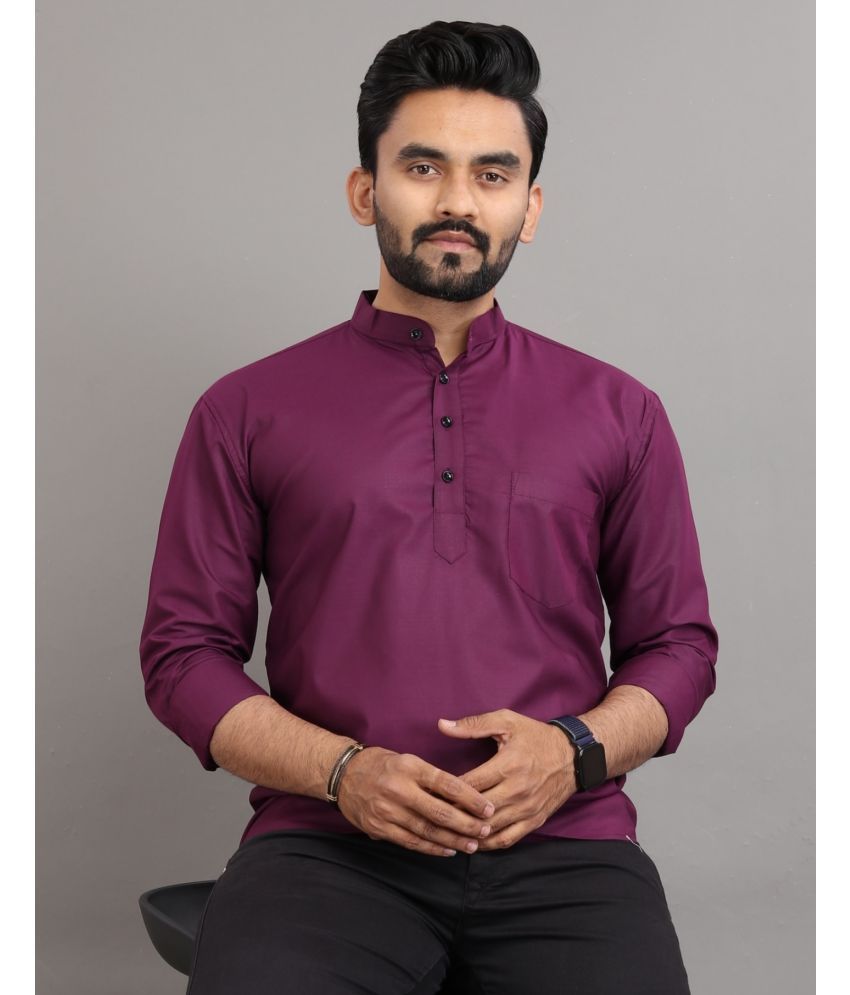     			Nofilter Purple Cotton Blend Men's Regular Kurta ( Pack of 1 )