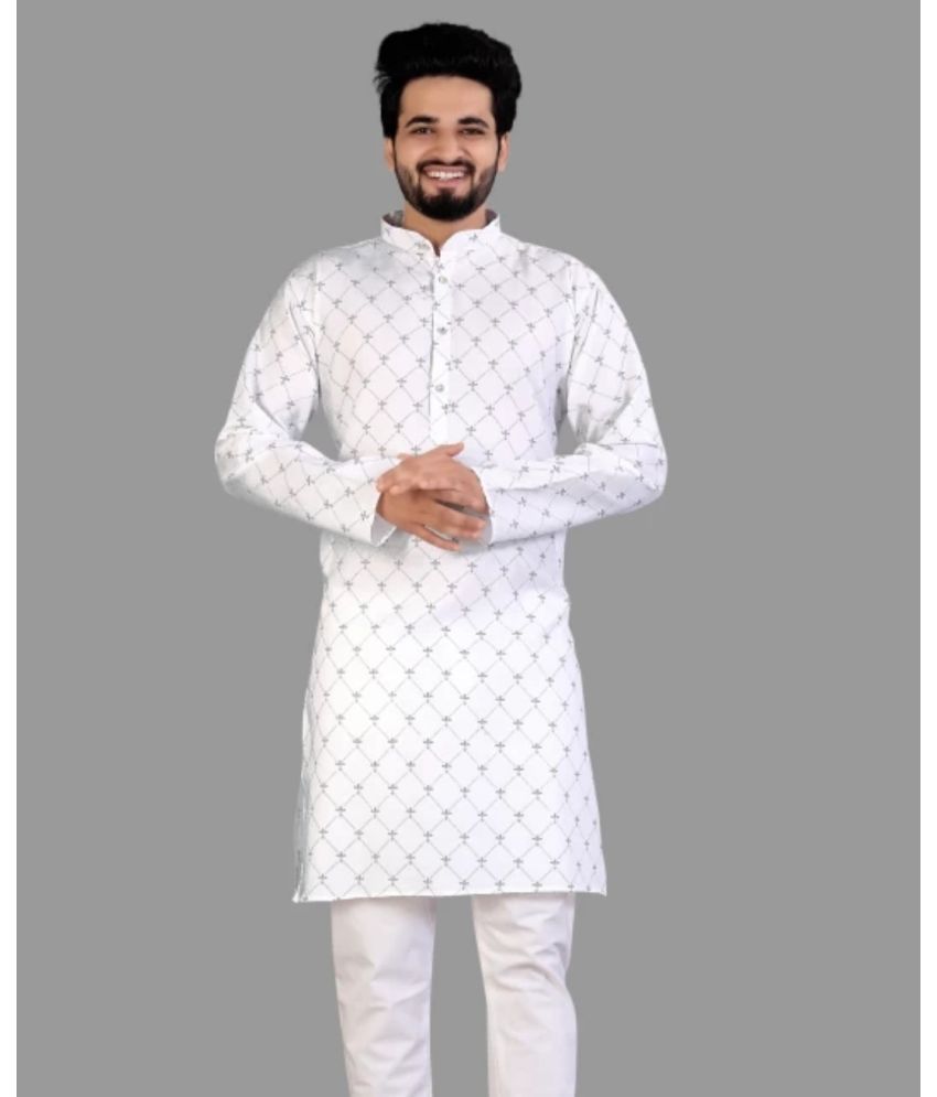     			Nofilter White Cotton Blend Men's Regular Kurta ( Pack of 1 )