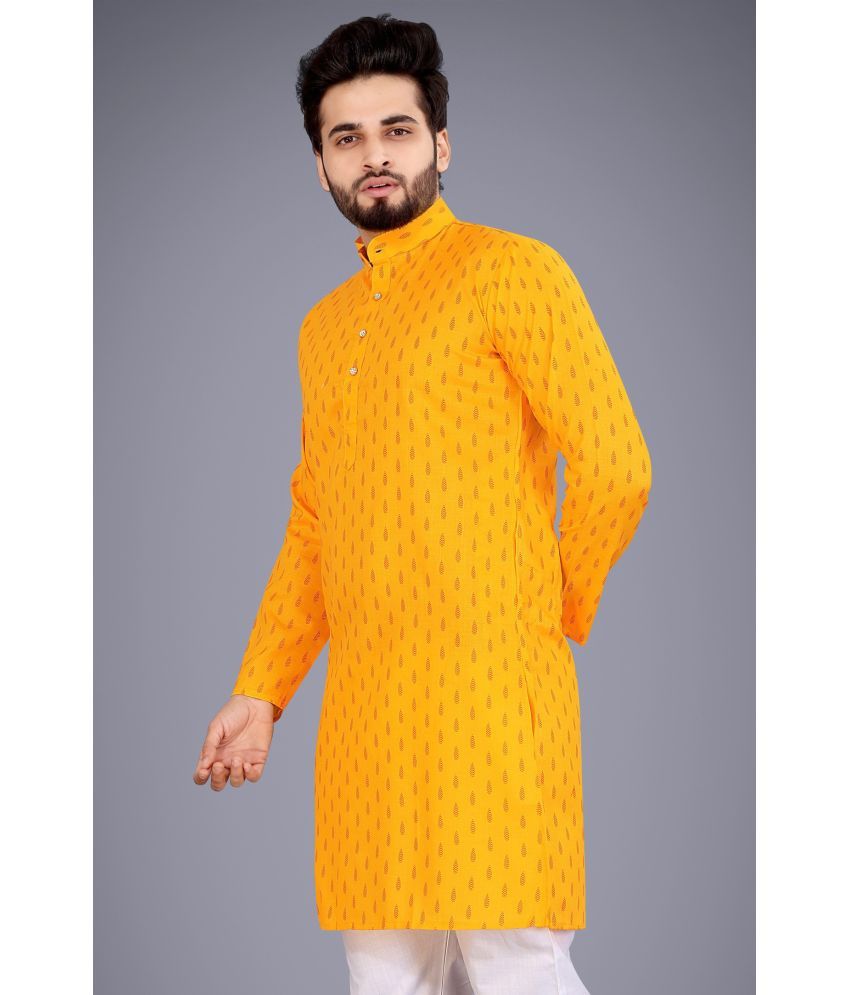     			Nofilter Yellow Cotton Blend Men's Regular Kurta ( Pack of 1 )