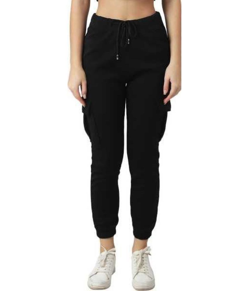     			Reoutlook Black Lycra Women's Dance Joggers ( Pack of 1 )