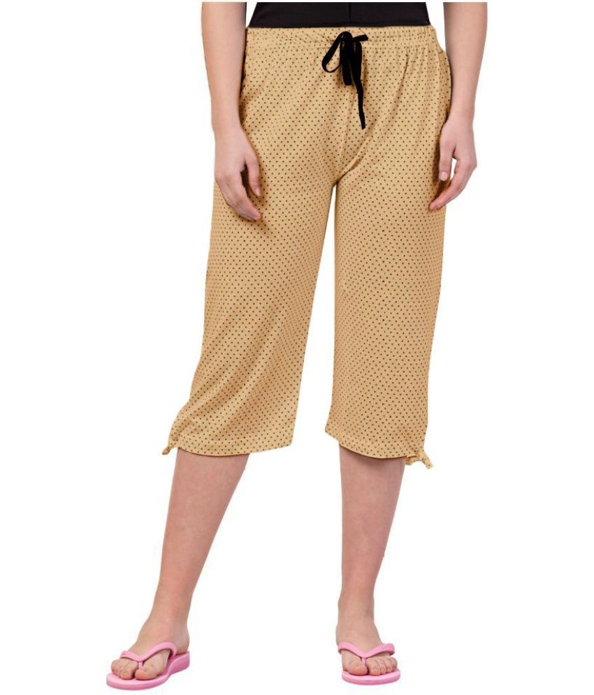     			Reoutlook Cotton Capris - Brown