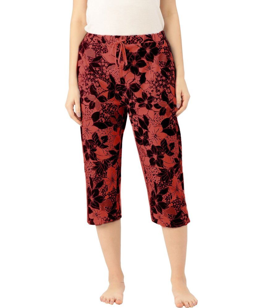     			Reoutlook Cotton Capris - Maroon