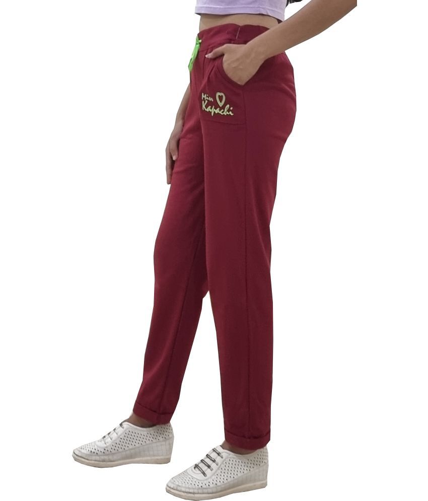     			Reoutlook Maroon Cotton Blend Women's Yoga Trackpants ( Pack of 1 )