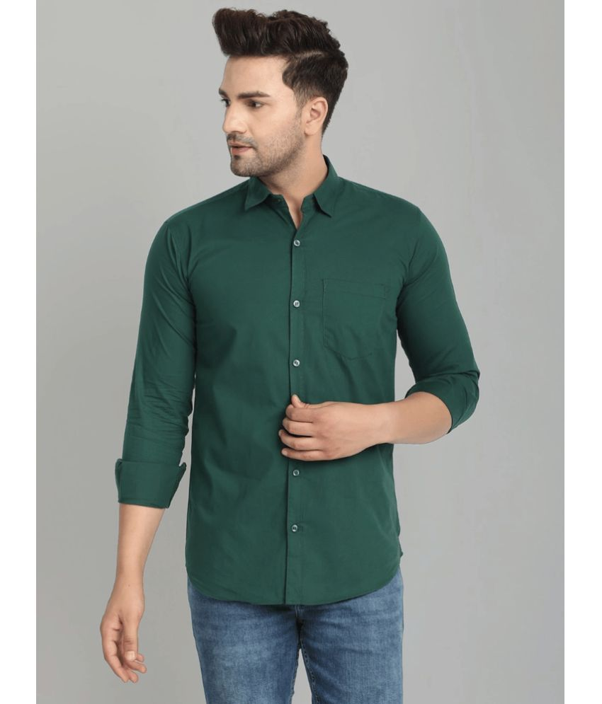     			VERTUSY Cotton Blend Regular Fit Solids Full Sleeves Men's Casual Shirt - Green ( Pack of 1 )