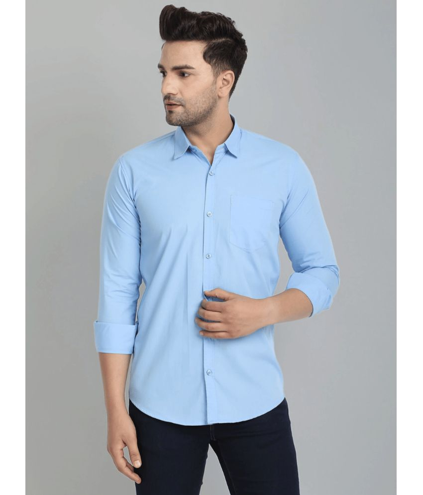     			VERTUSY Cotton Blend Regular Fit Solids Full Sleeves Men's Casual Shirt - Light Blue ( Pack of 1 )