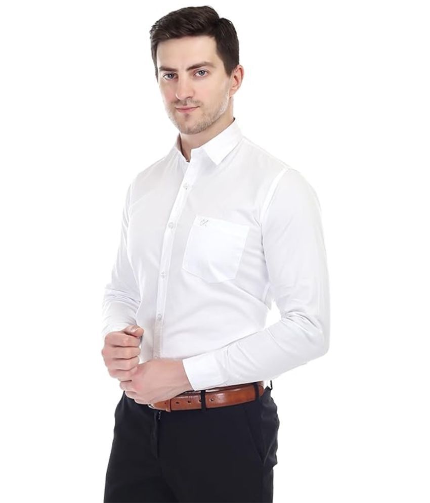     			XJARVIS Cotton Blend Slim Fit Full Sleeves Men's Formal Shirt - White ( Pack of 1 )