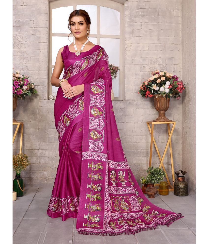     			Yashika Pack of 1 Art Silk Printed Saree With Blouse Piece ( Purple )