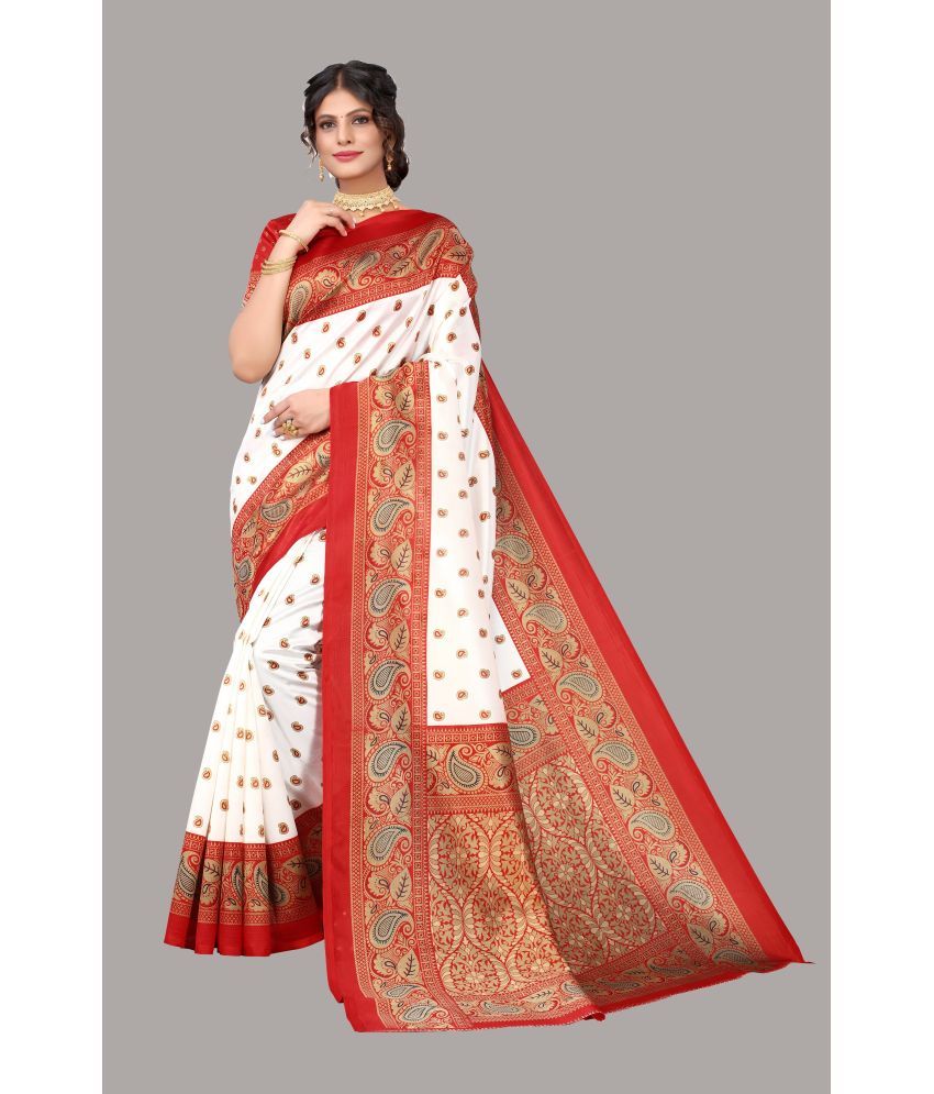     			Yashika Pack of 1 Art Silk Printed Saree With Blouse Piece ( Red )