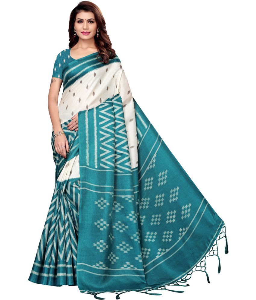     			Yashika Pack of 1 Art Silk Printed Saree With Blouse Piece ( Green )