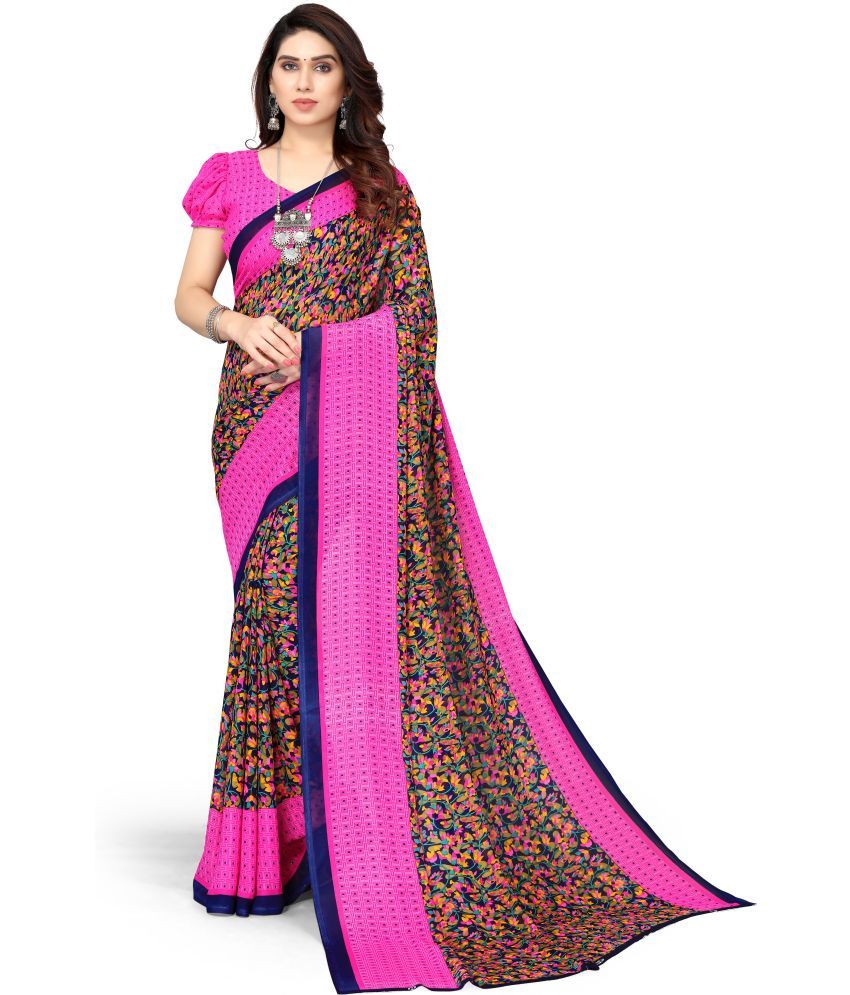     			Yashika Pack of 1 Georgette Printed Saree With Blouse Piece ( Pink )