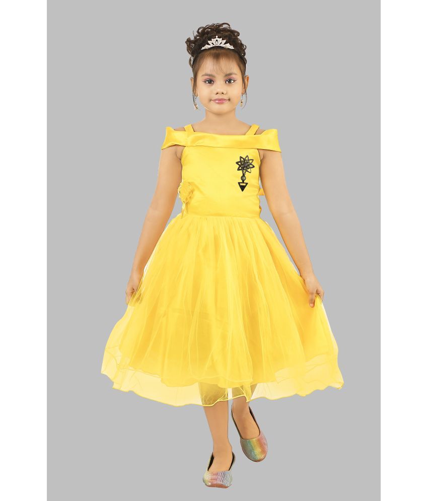     			fessist Net Frock For Girls ( Pack of 1 , Yellow )