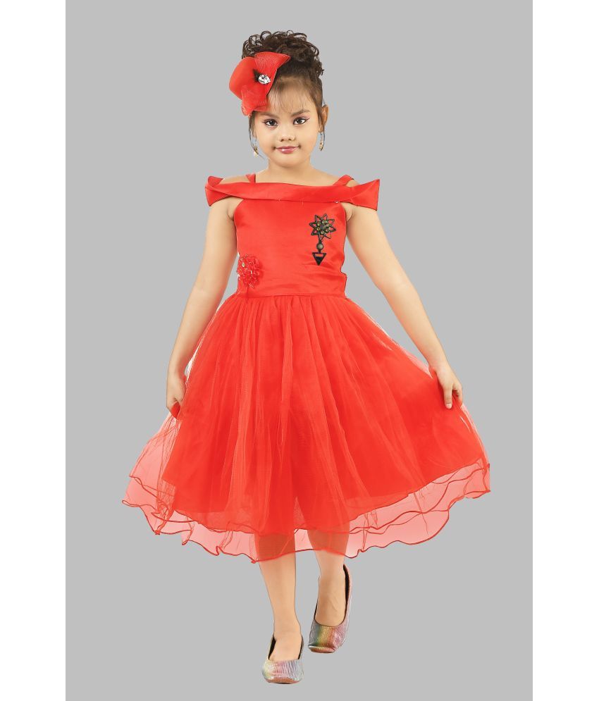     			fessist Net Frock For Girls ( Pack of 1 , Red )