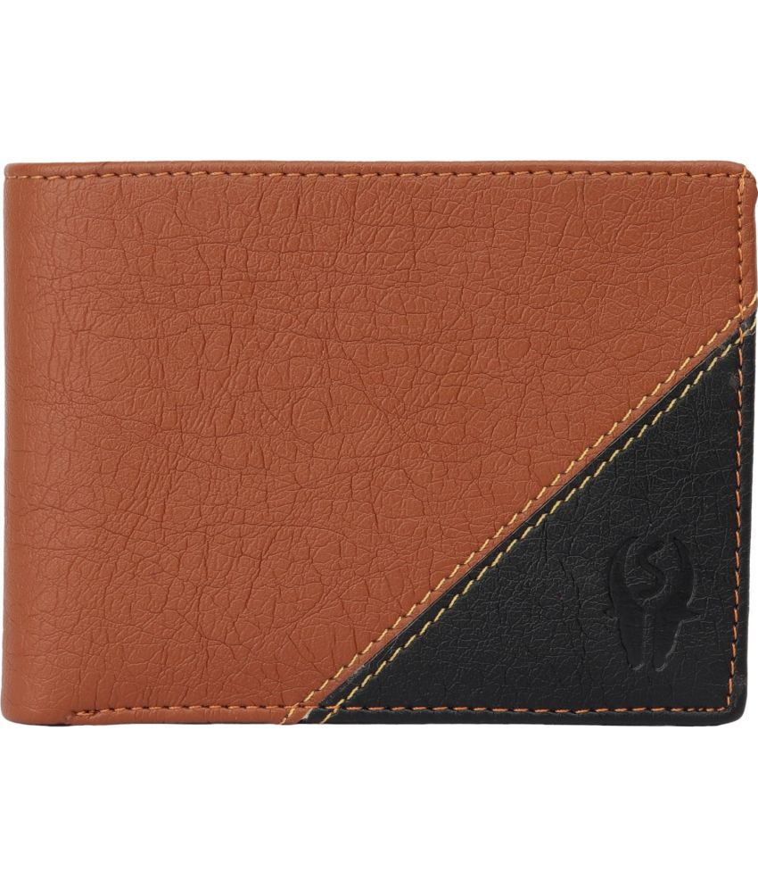     			samtroh Faux Leather Colorblock Men's Regular Wallet With More Than 10 Slots For Card ( Tan , Pack of 1 )