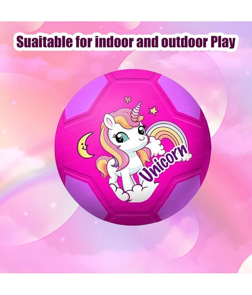     			DENFE  Football for Kids - 9 Inches Colorful Unicorn Football Sports Toy - Extra Grip Silicon Rubber Beach Ball Sports Outdoor Game, Inflatable Ball for Kids Boys 3+ Years (Pack of 1) (Pink)