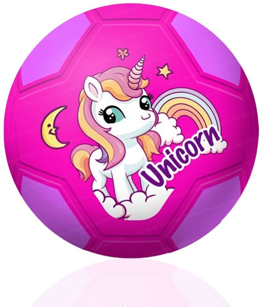     			DENFE  Football for Kids - 9 Inches Colorful Unicorn Football Sports Toy - Extra Grip Silicon Rubber Beach Ball Sports Outdoor Game, Inflatable Ball for Kids Boys 3+ Years (Pack of 1) (Pink)