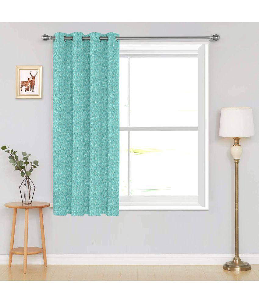     			DIVINE CASA Textured Blackout Eyelet Curtain 5 ft ( Pack of 1 ) - Green