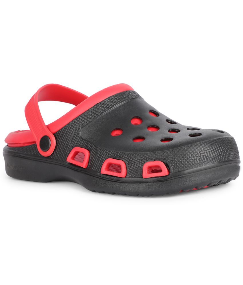     			HEATUP FOOTWEAR - Black,Red Men's Clogs