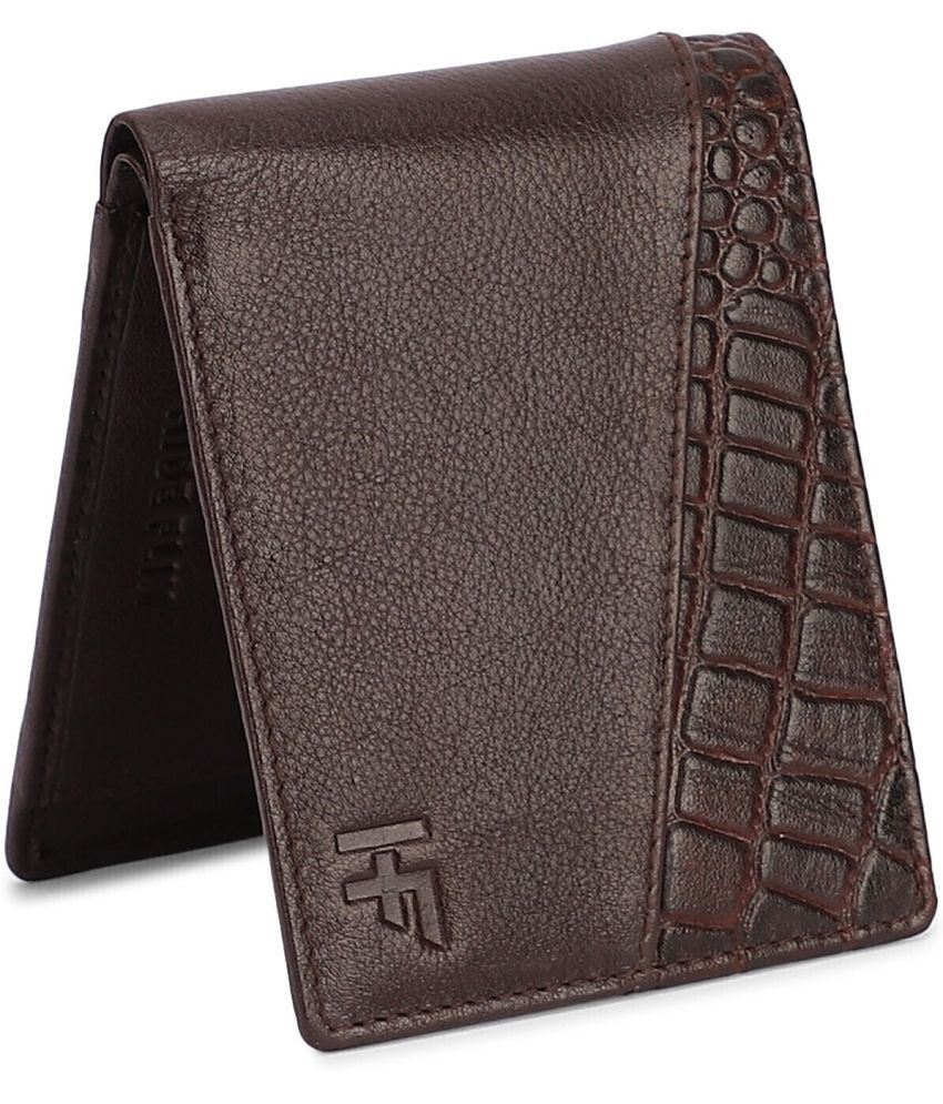     			HIDEFLIX Leather Solid Men's Regular Wallet With 5 Slots For Card ( Brown , Pack of 1 )