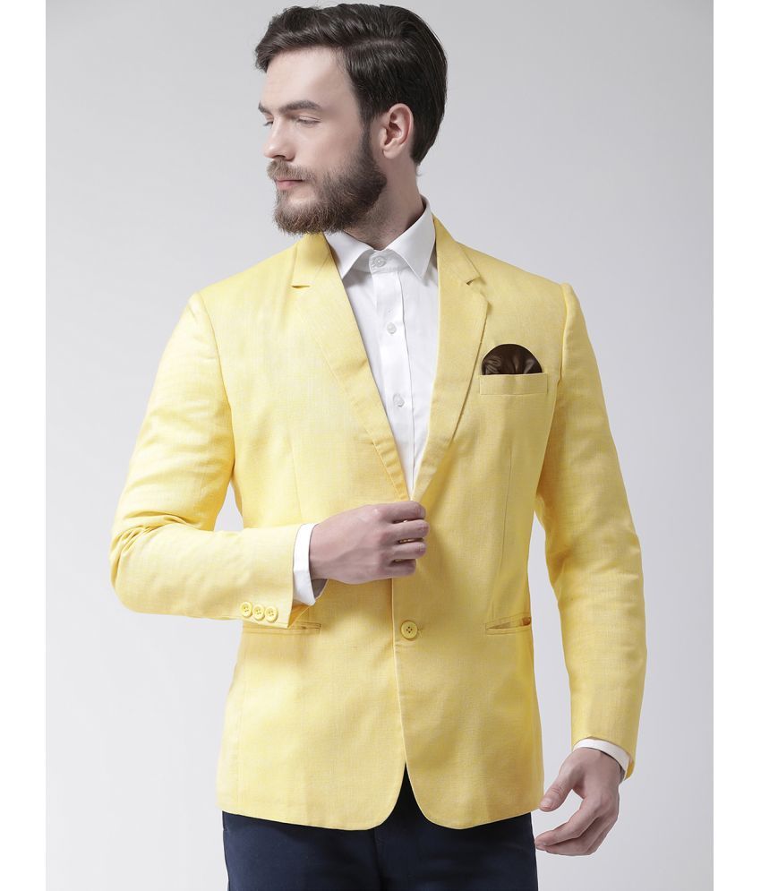     			Hangup Linen Men's Blazer - Yellow ( Pack of 1 )