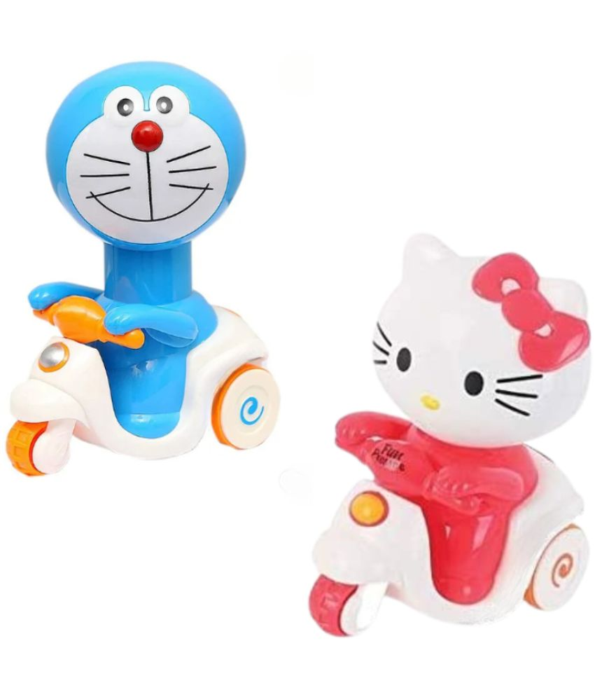     			Kalra Magic Press To Go Cute Doraemon & Hello Kitty  Friction Powered Scooter Toys for Kids Pack of 1- Multicolor (Any One Dispatch)