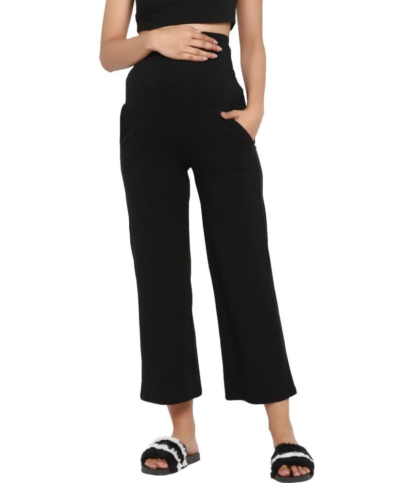     			Reoutlook Pack of 1 Cotton Blend Relaxed Women's Casual Pants ( Black )