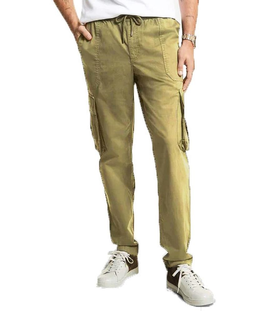     			Reoutlook Slim Flat Men's Cargos - Beige ( Pack of 1 )