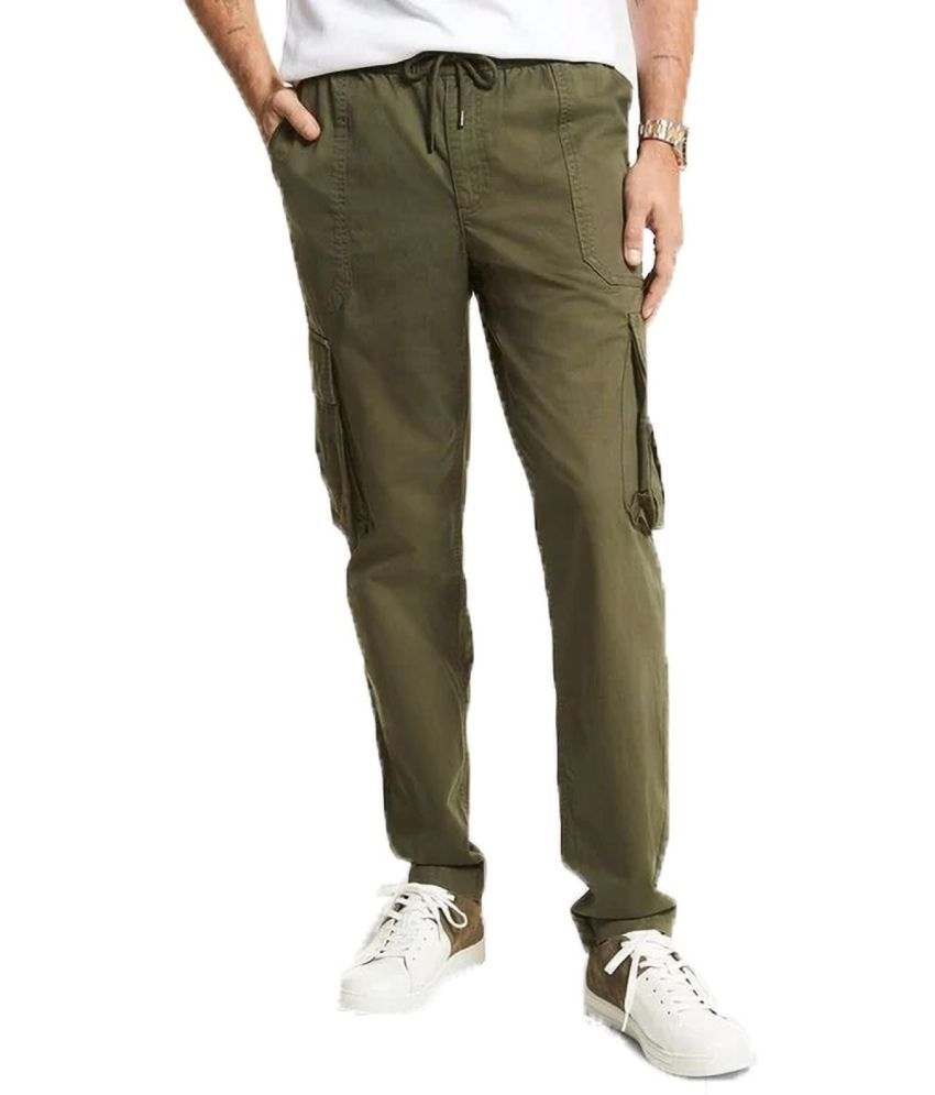     			Reoutlook Slim Flat Men's Cargos - Green ( Pack of 1 )