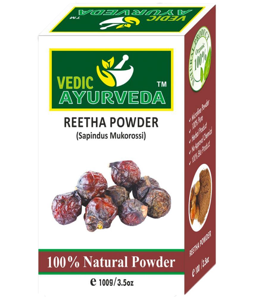     			VEDICAYURVEDA Reetha Powder Natural Root Touch Ups Hair Color 100 g Black