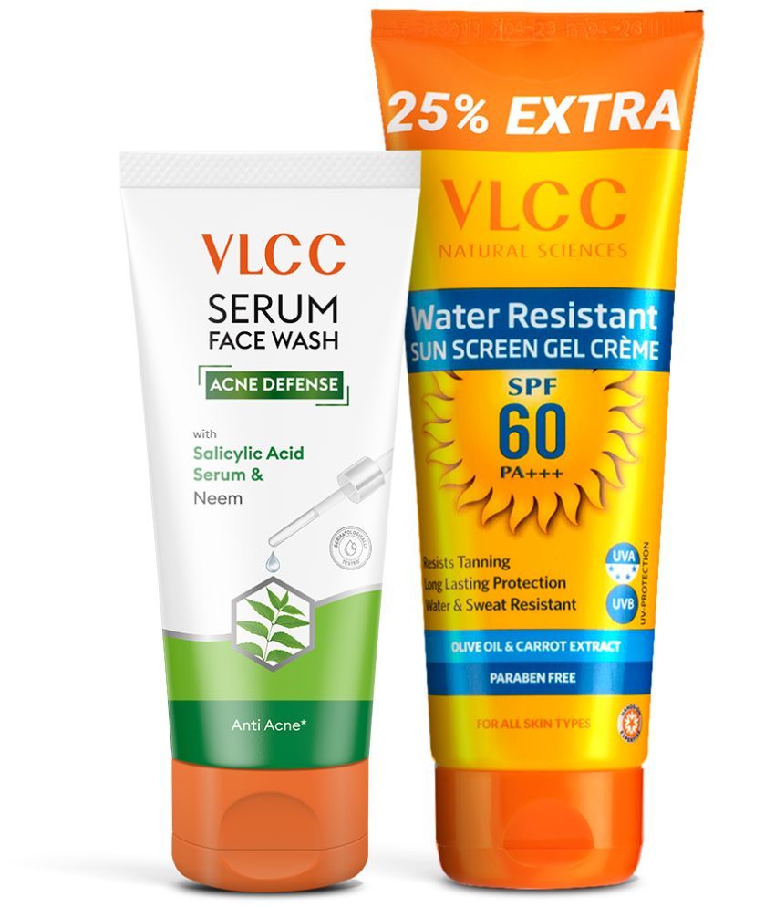     			VLCC Salicylic Acid & Neem Face Wash 100g + SPF 60 Sunscreen | Acne Prevention & Protection