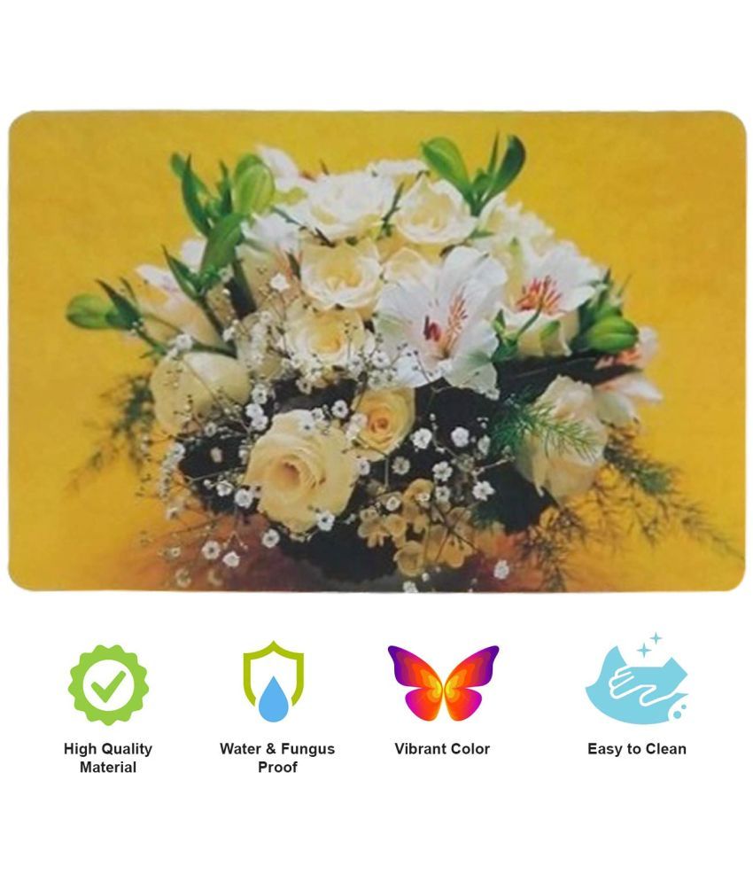     			CreadCraft PVC Floral Rectangle Table Mats & Coasters ( 40 cm x 32 cm ) Pack of 1 - Multi