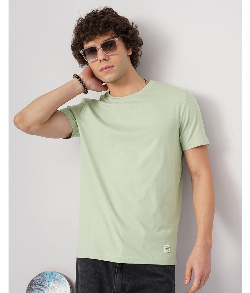     			GENOA Cotton Slim Fit Printed Half Sleeves Men's Round T-Shirt - Mint Green ( Pack of 1 )