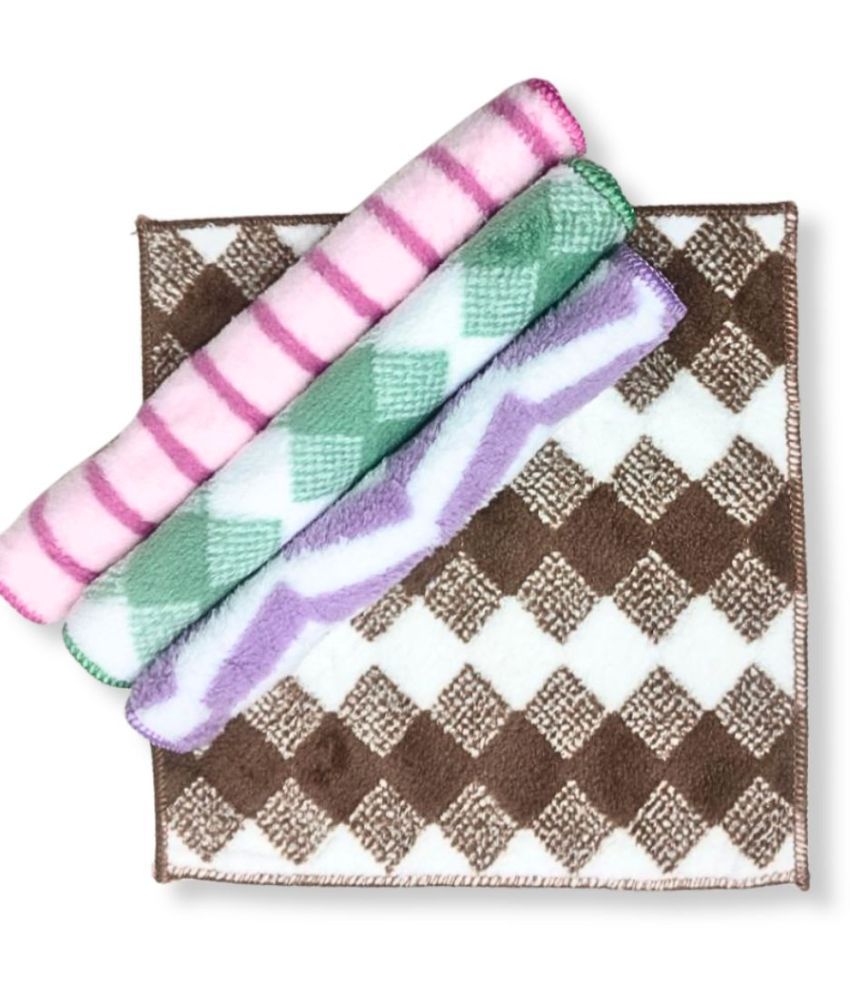     			Handkerchief Face Towels For Women (Colour & Print May Vary)  (25 x 25 CM) Pack of 4