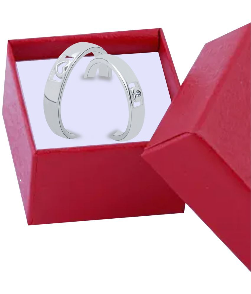     			Silver Shine Silver Couple Ring ( Pack of 1 )