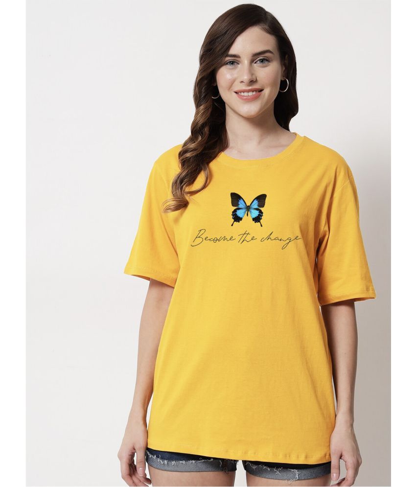     			Calm Down Pack of 1 Cotton Blend Women's T-Shirt ( Yellow )