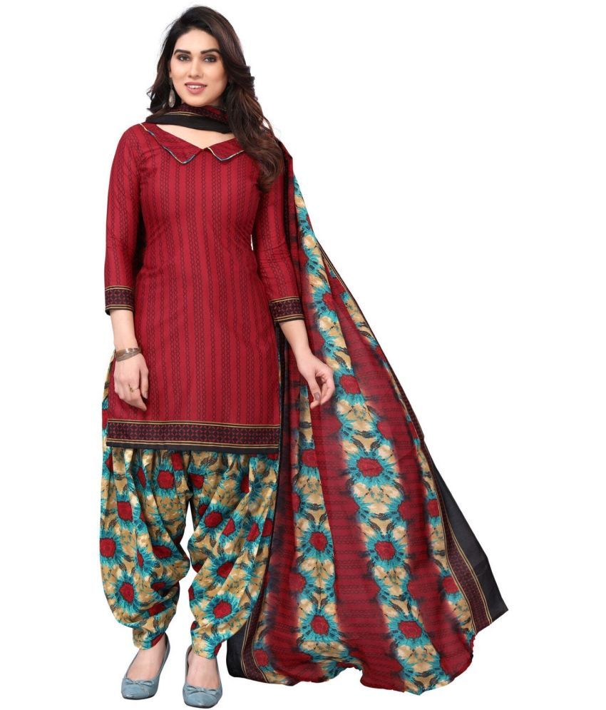     			Rajnandini Unstitched Cotton Blend Printed Dress Material - Multicolor 3 ( Pack of 1 )