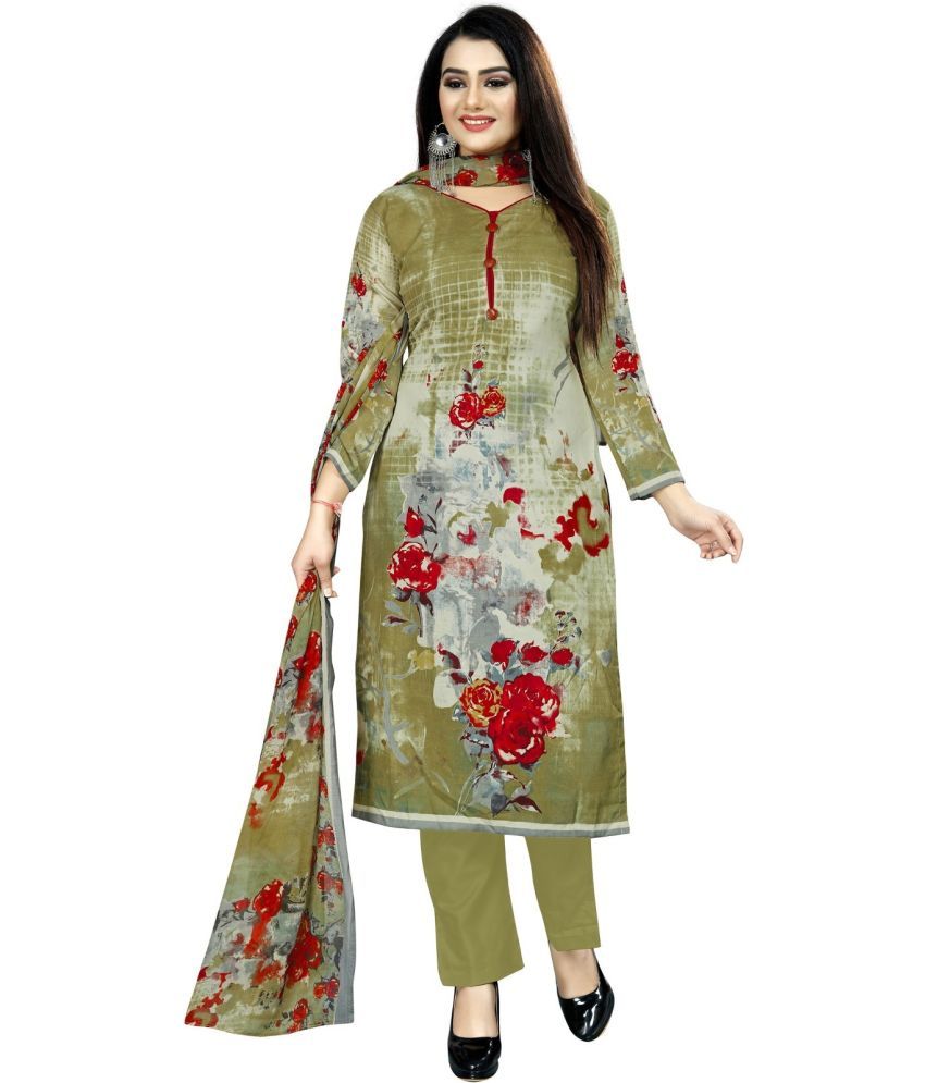     			Rajnandini Unstitched Cotton Blend Printed Dress Material - Green ( Pack of 1 )