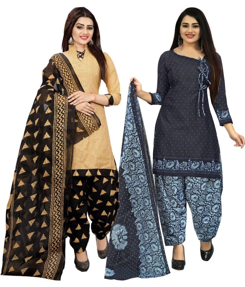     			Rajnandini Unstitched Cotton Printed Dress Material - Multicolor ( Pack of 2 )