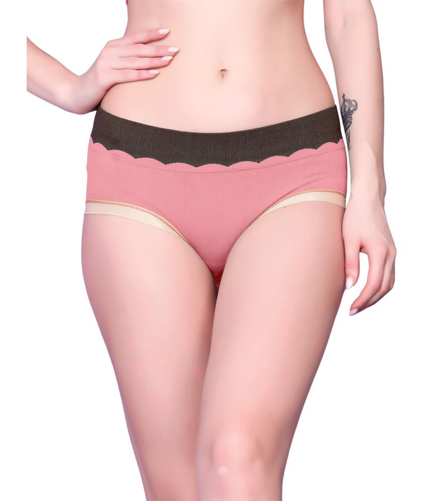     			3Mads Pack of 1 Nylon Briefs For Women ( Pink )