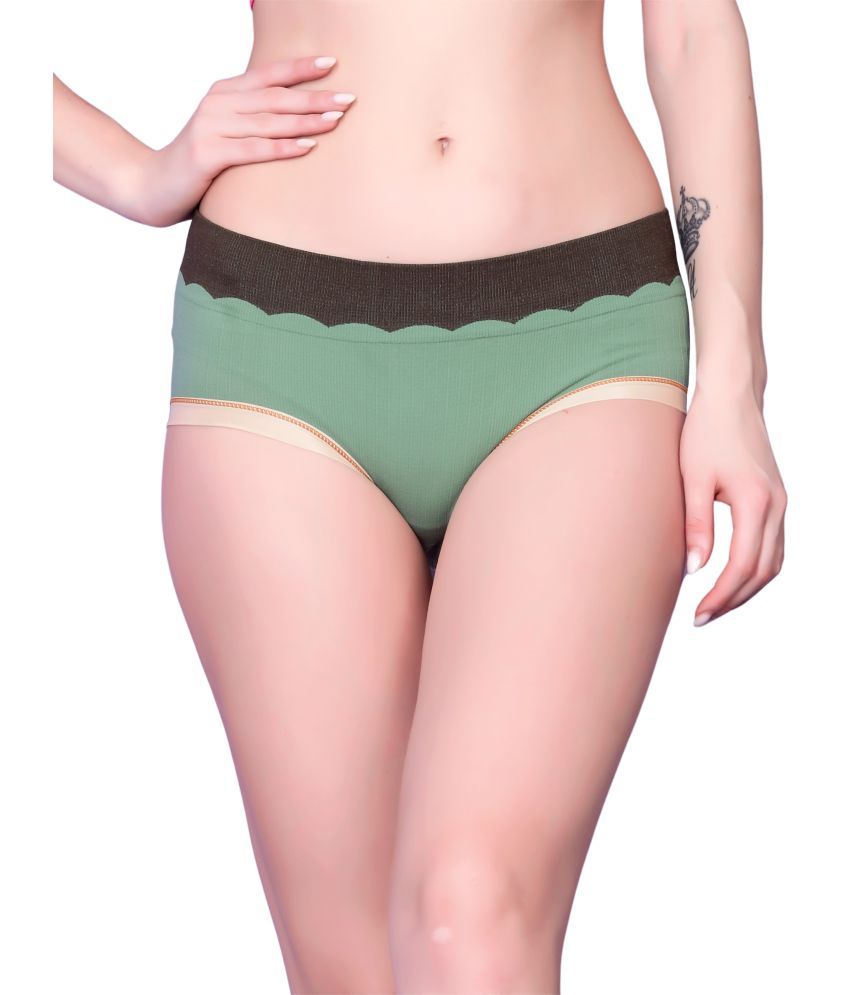     			3Mads Pack of 1 Nylon Hipster For Women ( Green )