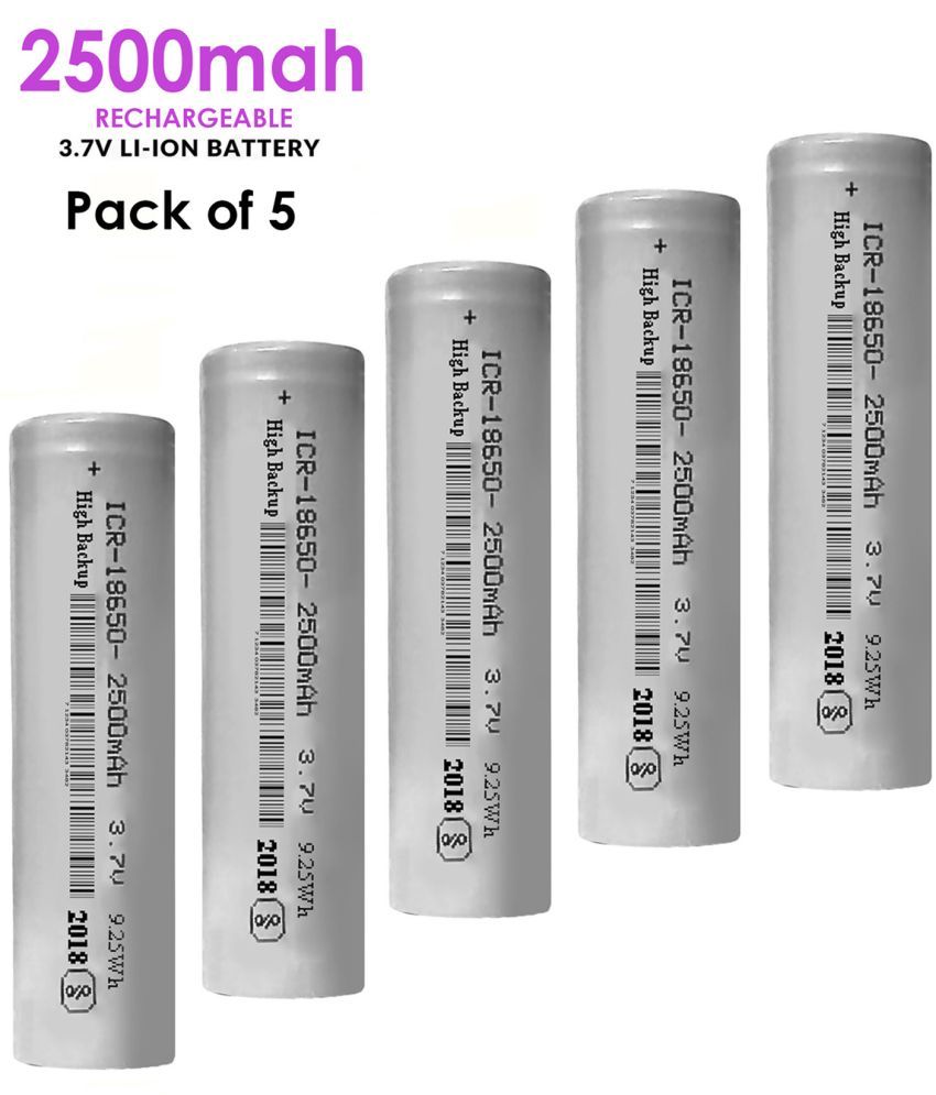     			A Grade Rechargeable 2500mah Li-ion Battery 3.7V long backup ( Pack of 5 ).