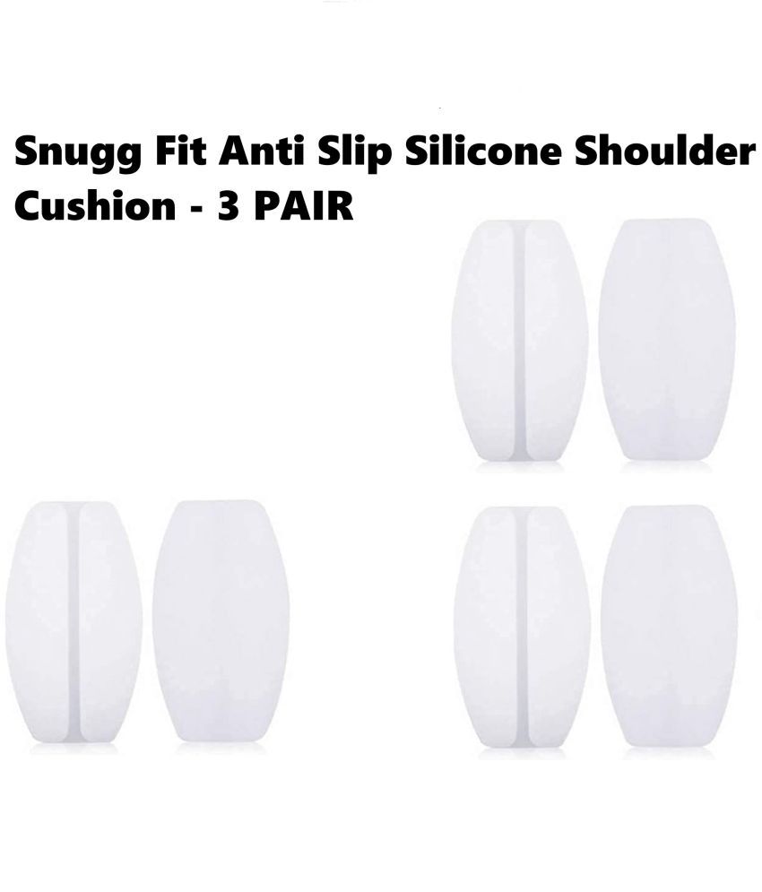     			Best Quality Cheapest Non Slip Skin Friendly Silicone Shoulder Cushion Bra Strap Holder - 3 Pair - Transparent