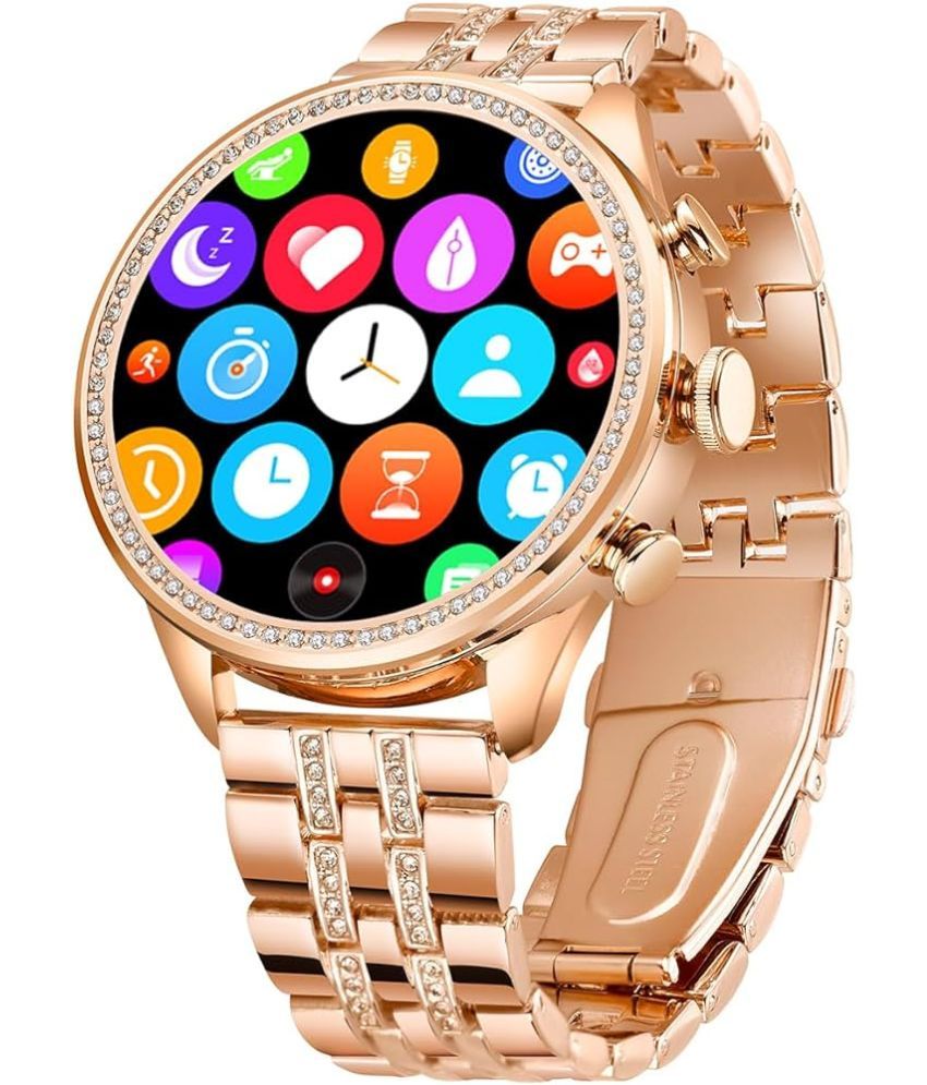     			Boomfire AMOLED BT Calling Smart Watch with Aluminium Strap Upto 2-3 days Backup ( Rose Gold )