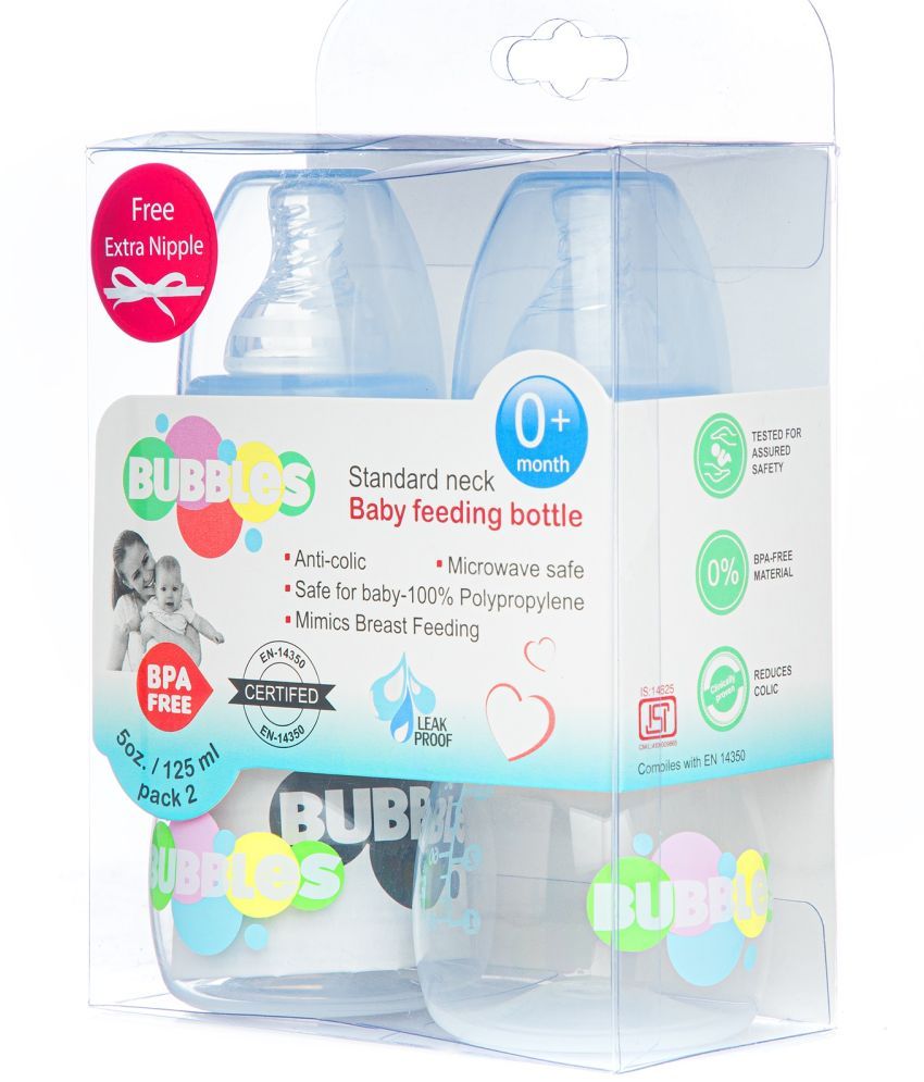     			Bubbles 125 Blue Feeding Bottle ( Pack of 2 )