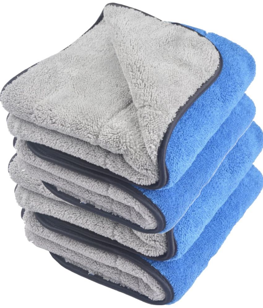     			Caronix Blue 600 GSM Microfiber Cloth For Automobile ( Pack of 4 )