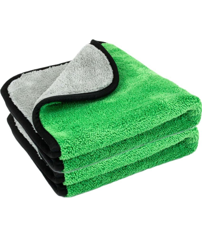     			Caronix Green 600 GSM Microfiber Cloth For Automobile ( Pack of 2 )