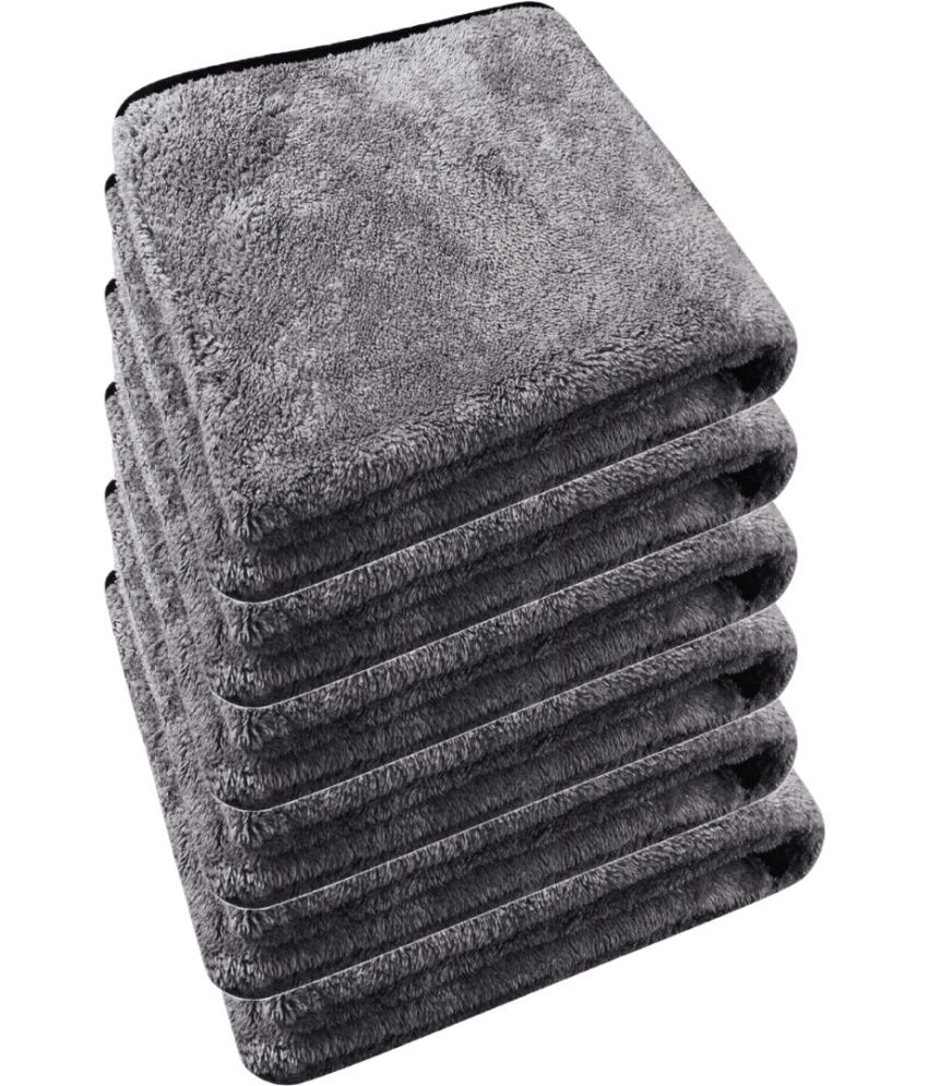     			Caronix Grey 600 GSM Microfiber Cloth For Automobile ( Pack of 6 )