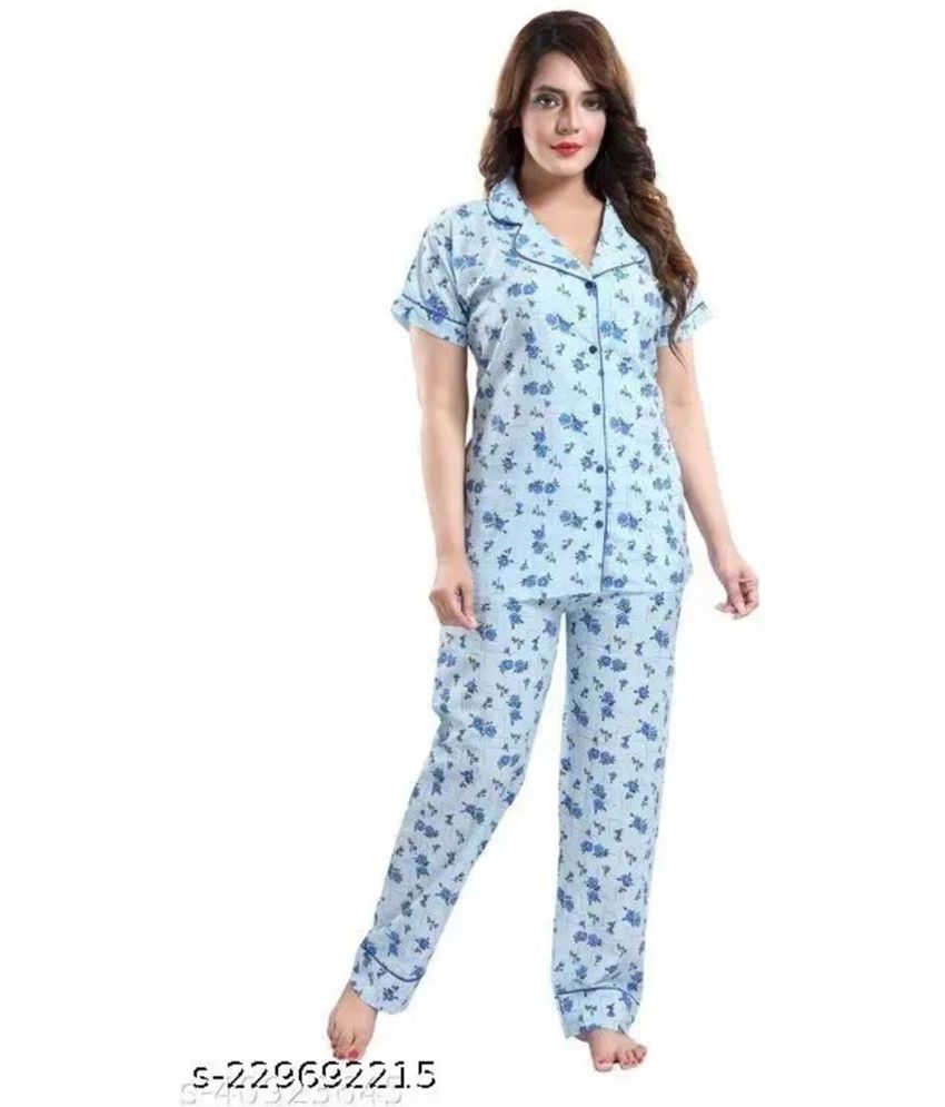     			DIAMOND EXPORTER Multicolor Satin Women's Nightwear Nightsuit Sets ( Pack of 1 )