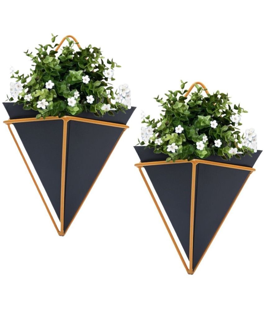     			HOMSSY Black Hanging Planter ( Pack of 2 )